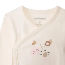 Lot de 3 bodies manches longues fantaisie pour bébé fille avec ouvertures différentes selon l'âge