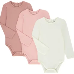 Lot de 3 bodies manches longues unis pour bébé fille