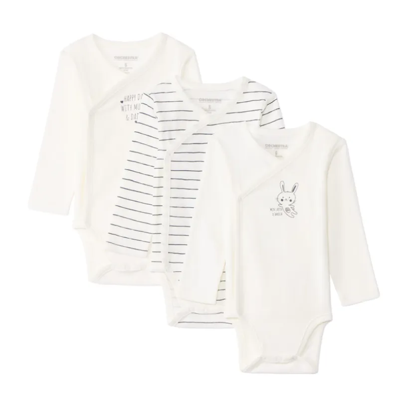 Lot de 7 bodies manches longues tachetés pour bébé fille