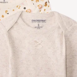 Lot de 7 bodies manches longues tachetés pour bébé fille