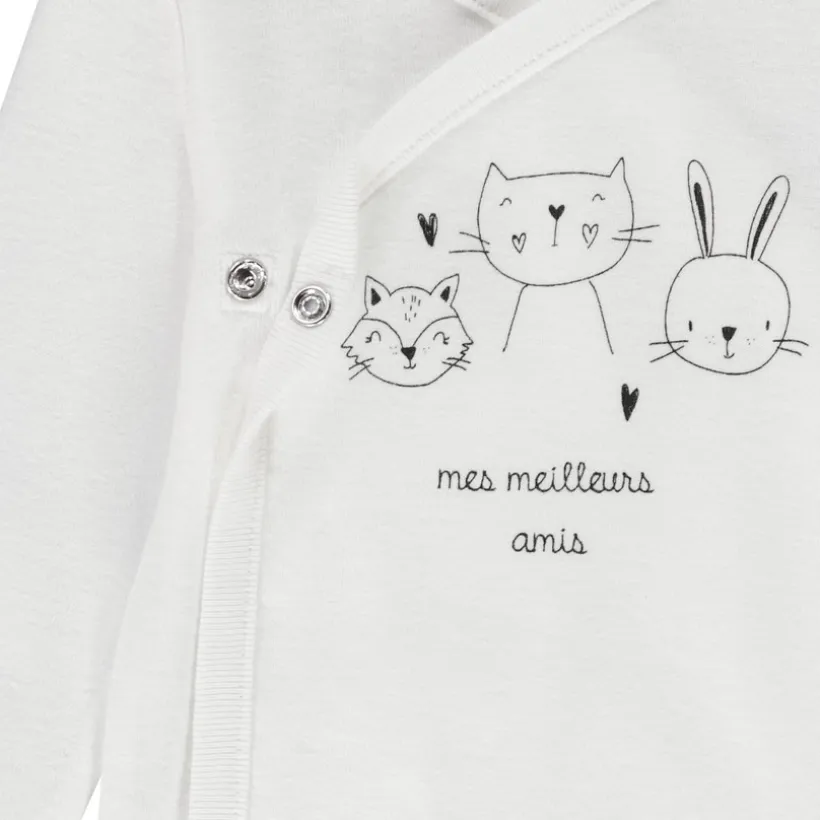 Lot de 5 bodies manches longues motif lapin pour bébé fille