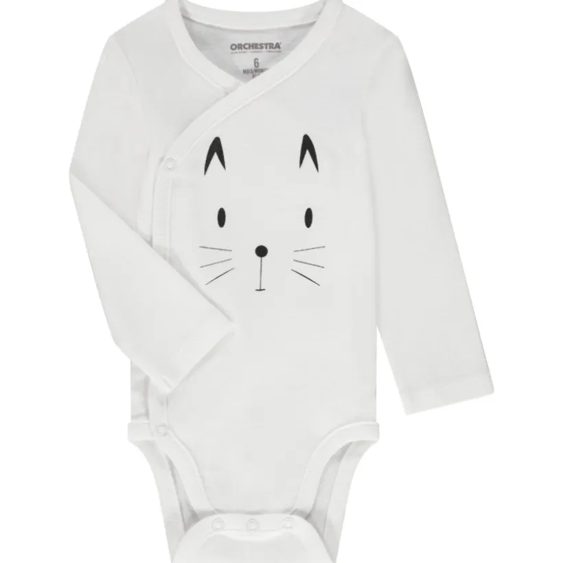 Lot de 5 bodies manches longues motif lapin pour bébé fille