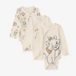Lot de 7 bodies manches longues motifs Chouette pour bébé fille avec ouvertures différentes selon l'âge