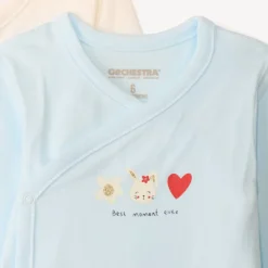 Lot de 7 bodies manches longues fantaisie pour bébé fille avec ouvertures différentes selon l'âge