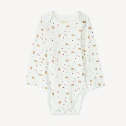 Lot de 2 bodies manches longues de Noël pour bébé fille avec ouvertures différentes selon l'âge