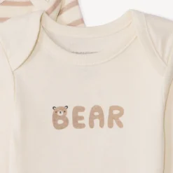 Lot de 5 bodies manches longues motifs oursons pour bébé