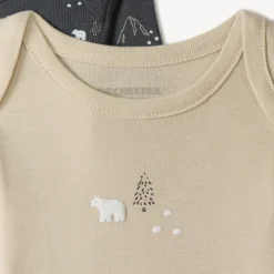 Lot de 7 bodies manches longues motifs ski pour bébé