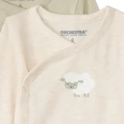 Lot de 7 bodies manches longues fantaisie pour bébé avec ouvertures différentes selon l'âge