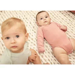 Lot de 5 bodies manches longues unis pour bébé