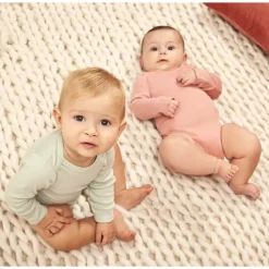 Lot de 5 bodies manches longues unis pour bébé