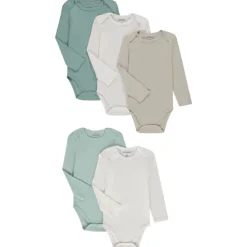 Lot de 5 bodies manches longues unis pour bébé