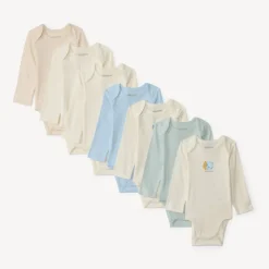 Lot de 7 bodies manches longues semainier pour bébé garçon