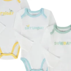 Lot de 7 bodies manches longues semainier pour bébé