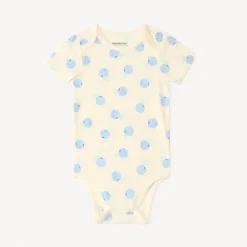 Lot de 5 bodies motifs myrtilles pour bébé fille avec ouvertures différentes selon l'âge