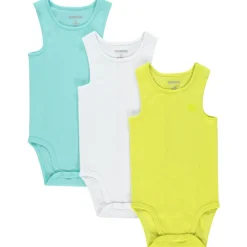 Lot de 3 bodies sans manches en coton pour bébé garçon à logo printé