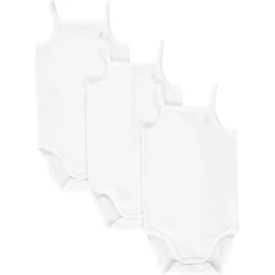 Lot de 3 bodies unis à bretelles pour bébé fille