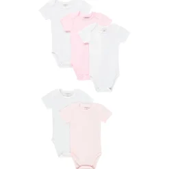Lot de 5 bodies unis à manches courtes pour bébé fille