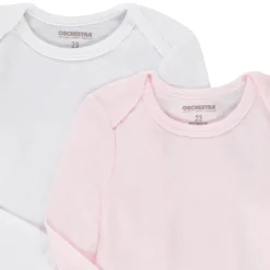 Lot de 5 bodies unis à manches longues pour bébé fille