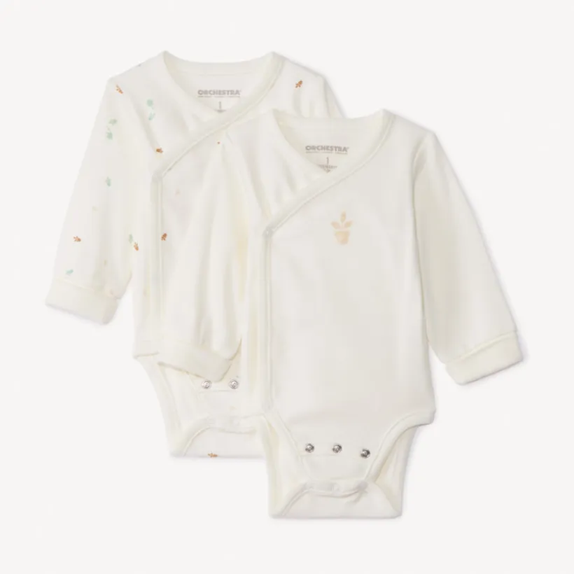 Lot de 2 bodies évolutifs manches longues pour bébé