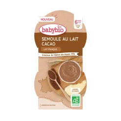 Lot de 2 bols de semoule au lait de cacao - 2 x 100 g