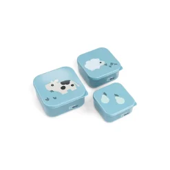 Lot de 3 boîtes à goûter Tiny Farm bleu