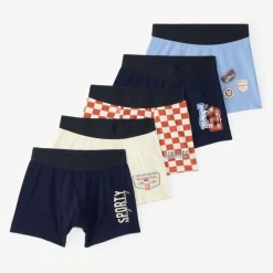 Lot de 5 boxers garçon motifs club automobile vintage