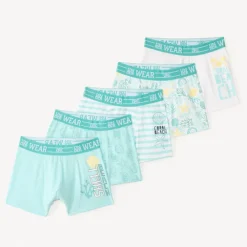 Lot de 5 boxers motifs coquillages pour garçon