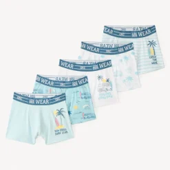 Lot de 5 boxers motifs fantaisie surf pour garçon
