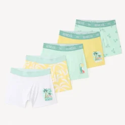 Lot de 5 boxers print palmiers pour garçon