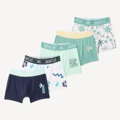 Lot de 5 boxers print palmiers pour garçon