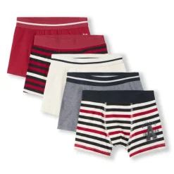 Lot de 5 boxers rayés et unis pour garçon
