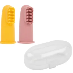 Lot de 2 brosses à dents en silicone - Rose/Ocre