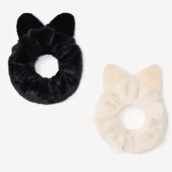 Lot de 2 chouchous effet fourrure chat pour fille