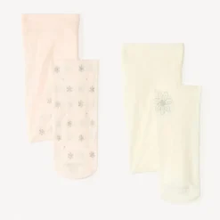 Lot de 2 collants fins avec motifs fantaisie pailletés pour bébé fille