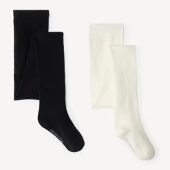Lot de 2 collants épais unis pour fille