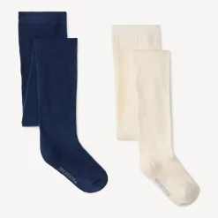 Lot de 2 collants épais unis pour fille