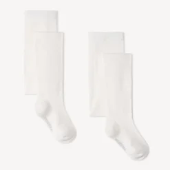 Lot de 2 collants épais unis pour enfant fille