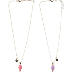 Lot de 2 colliers avec pendentif glace pour fille