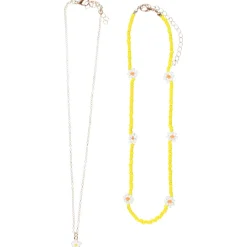 Lot de 2 colliers fantaisie à fleurs pour fille