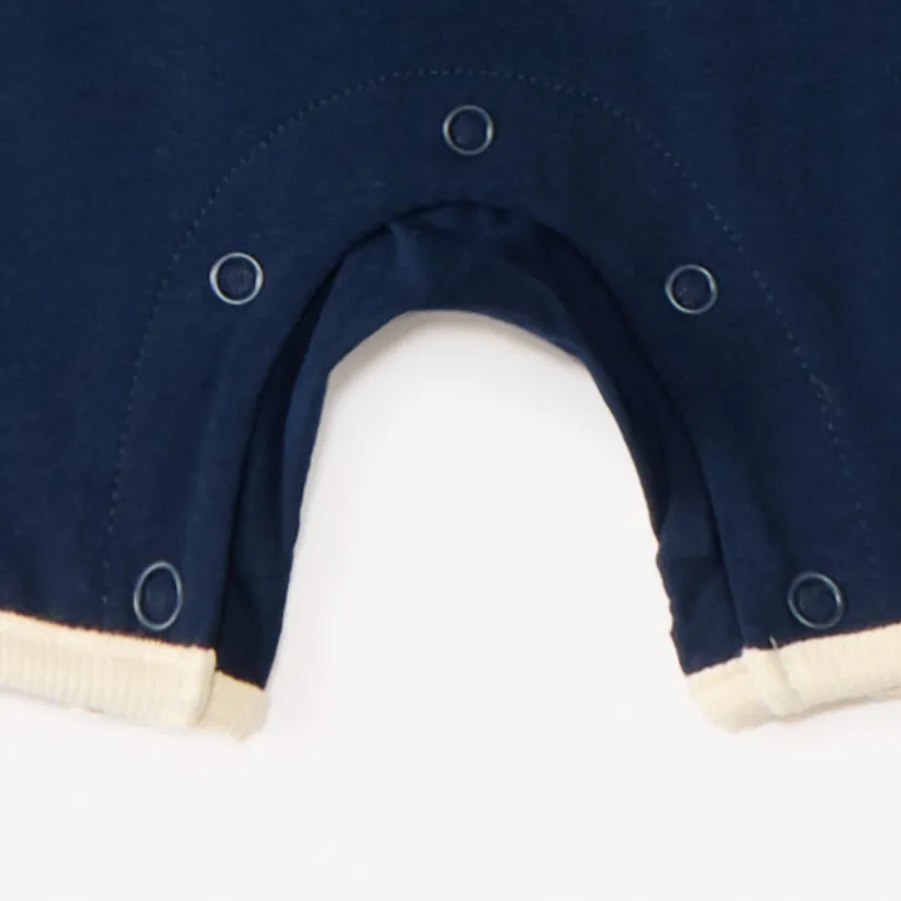 Lot de 2 combinaisons courtes en maille motifs baleines pour bébé garçon