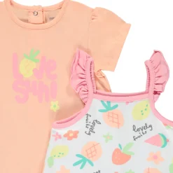 Lot de 4 combinaisons courtes fantaisies pour bébé fille