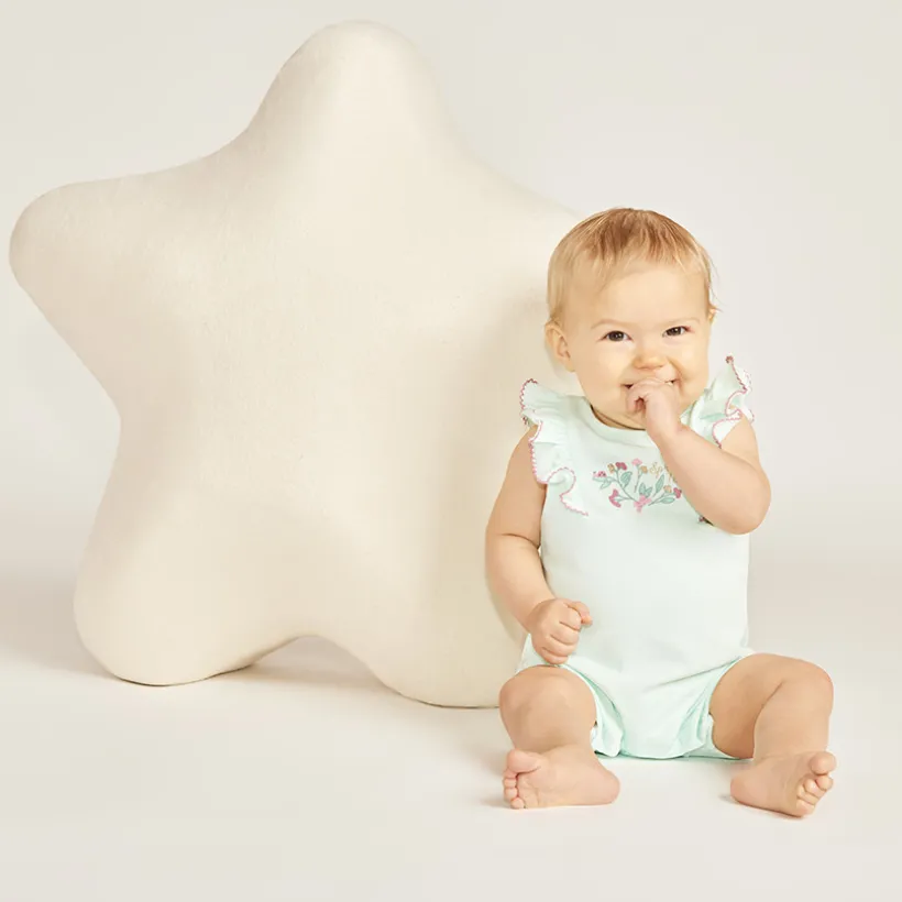 Lot de 2 combinaisons courtes motifs fleuris pour bébé fille