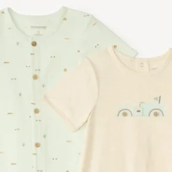 Lot de 2 combishorts motif voitures pour bébé garçon