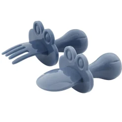 Lot de 2 couverts ergonomiques montessori Miamix bleu