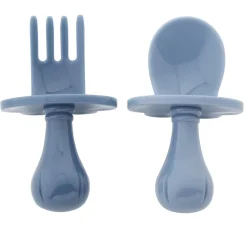 Lot de 2 couverts ergonomiques montessori Miamix bleu