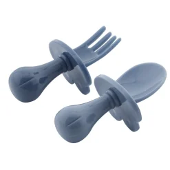 Lot de 2 couverts ergonomiques montessori Miamix bleu