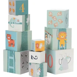 Lot de 10 cubes gigognes à empiler - Happy wild
