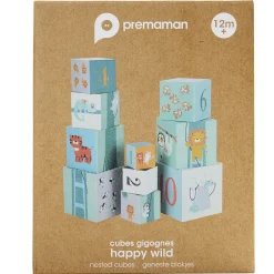 Lot de 10 cubes gigognes à empiler - Happy wild