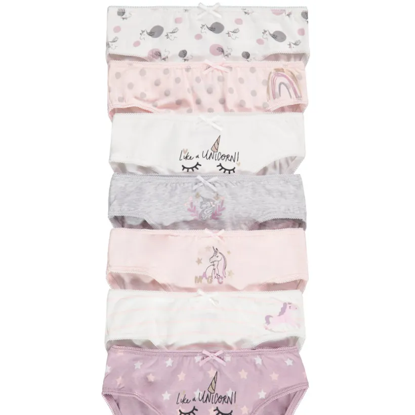 Lot de 7 culottes en jersey print licorne pour fille