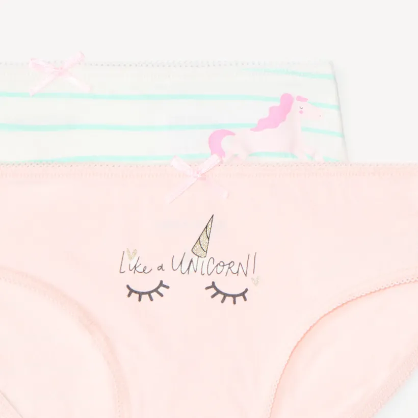 Lot de 7 culottes fantaisie licorne pour fille